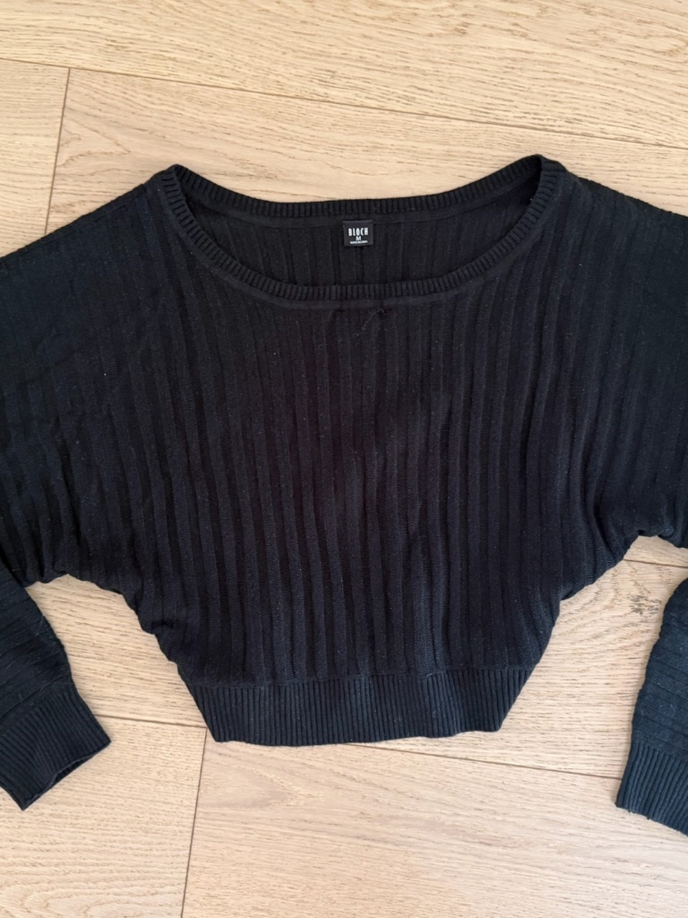 Bloch Black Ribbed Cropped Sweater - Size M